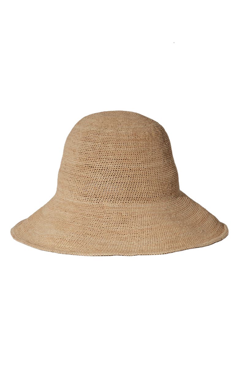 Janessa Leoné Teagan Raffia Bucket Hat, Main, color, Natural