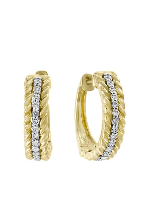 14K White & Yellow Gold Diamond Earrings