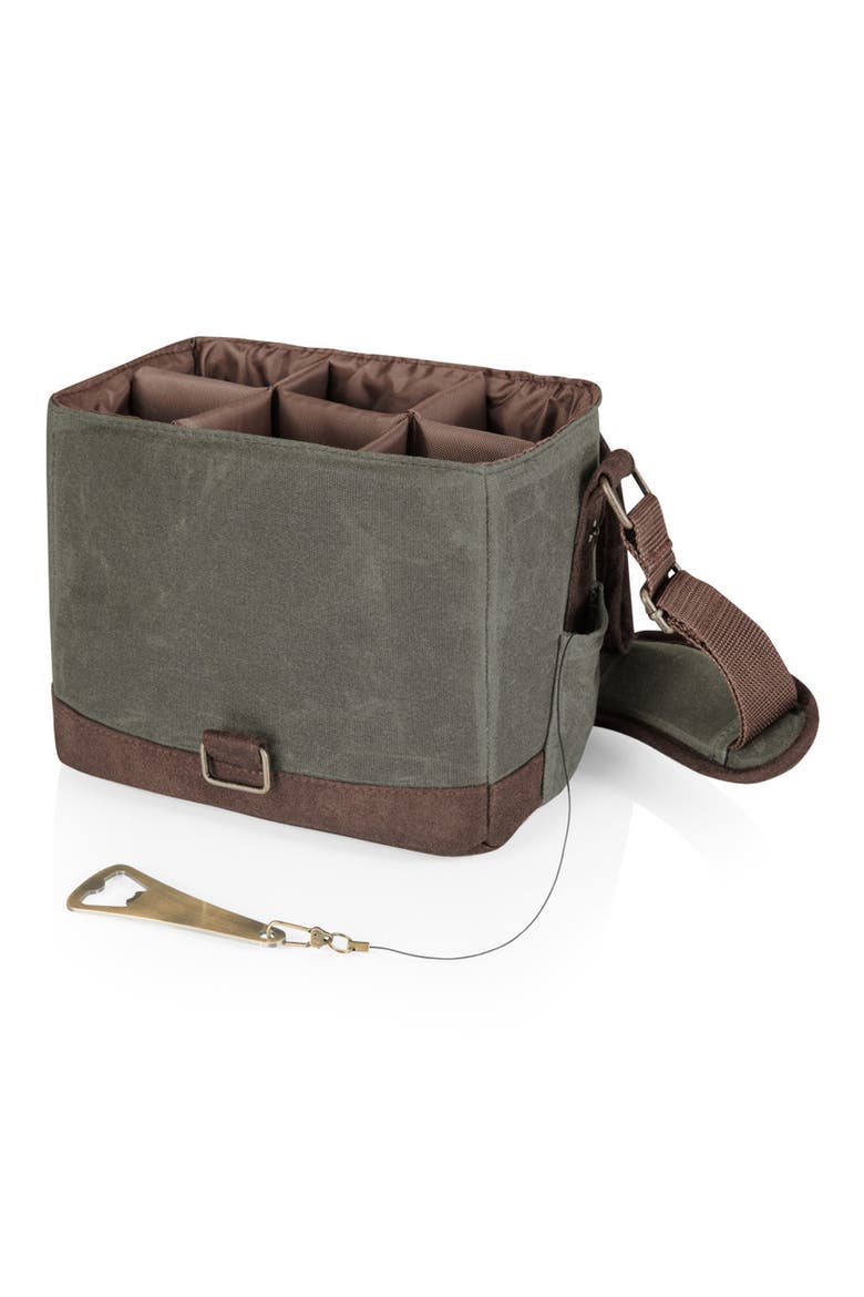 Beer Caddy Cooler Tote with Opener, Alternate, color, KHAKI