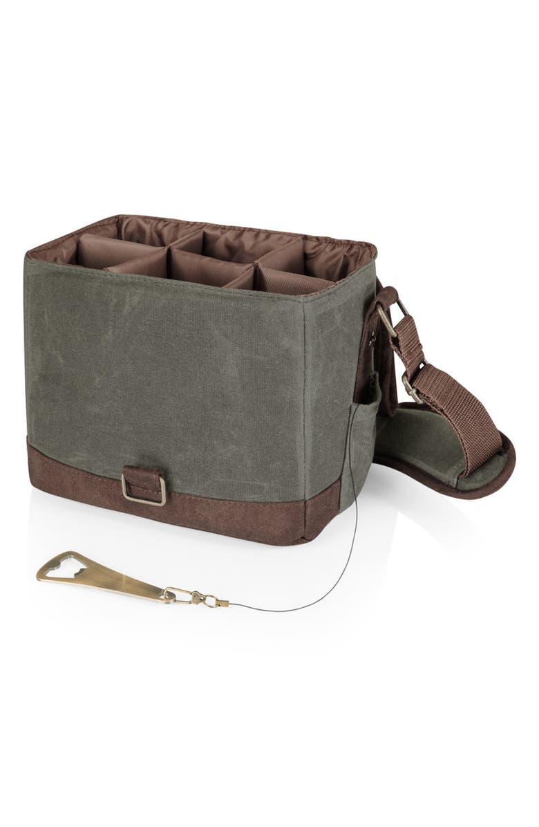 Picnic Time Beer Caddy Cooler Tote with Opener, Alternate, color, Khaki