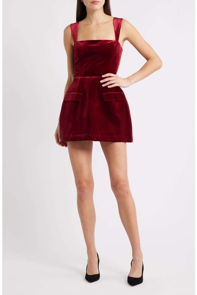Bethany Velvet Skort Romper, Main, color, SCARLET