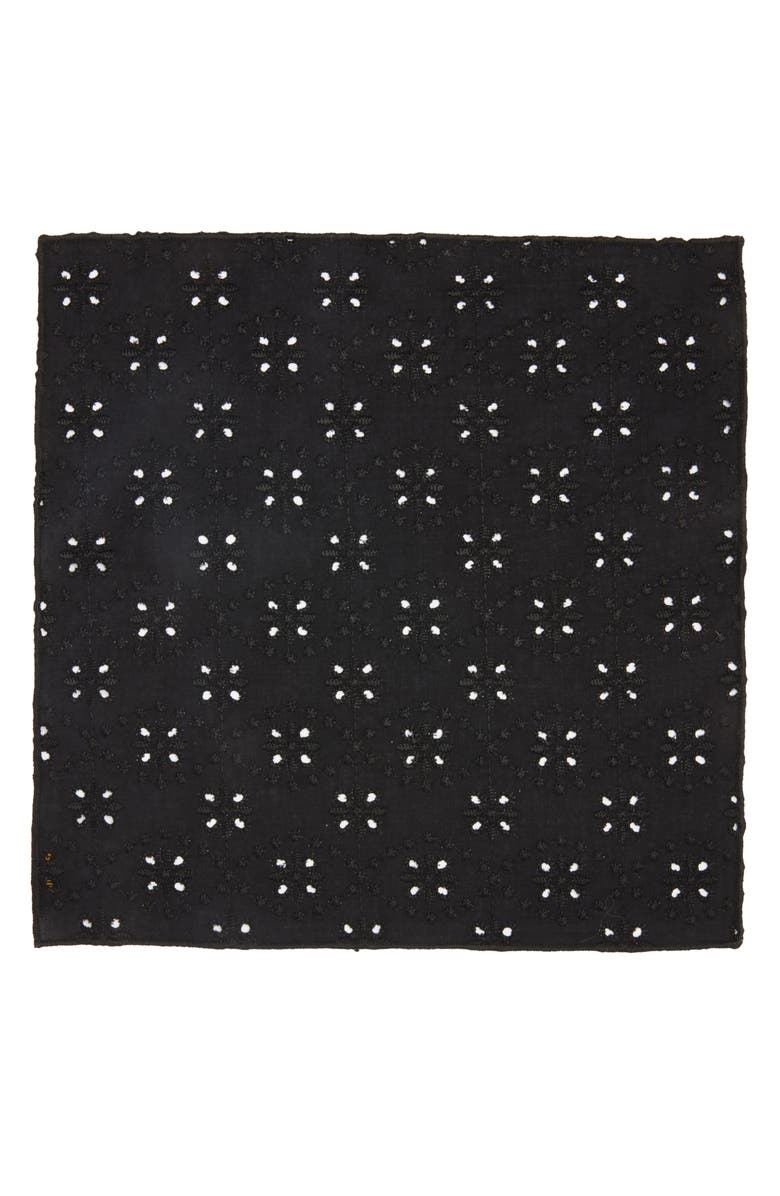 CLIFTON WILSON Broderie Anglaise Cotton Pocket Square, Alternate, color, 