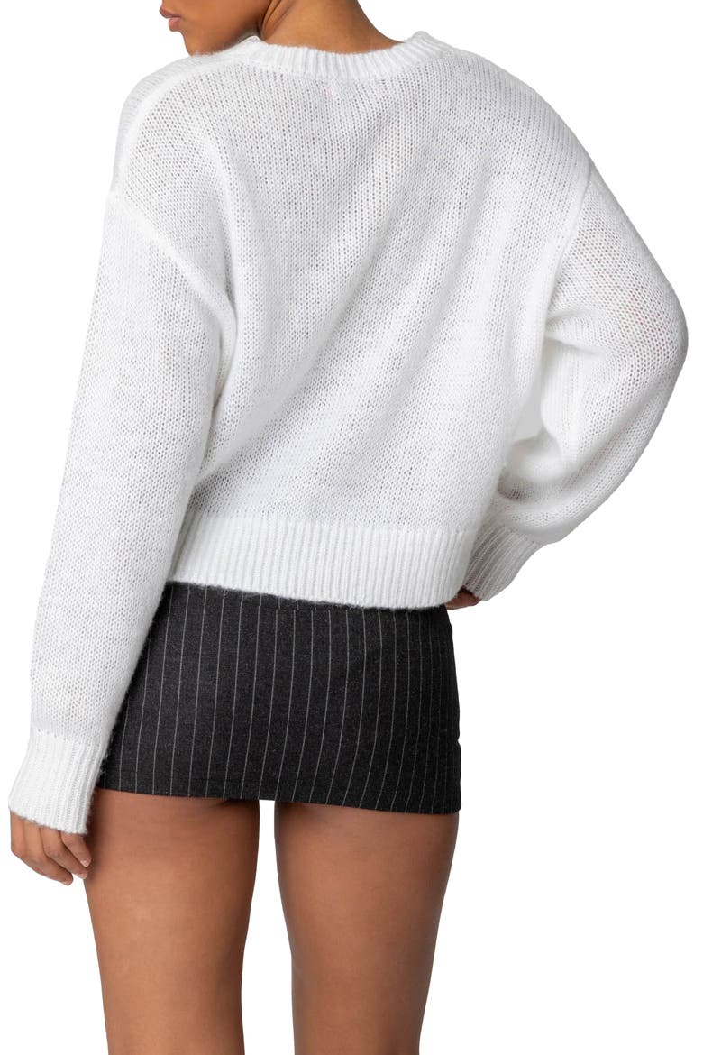 Kyrah Oversize Crop Sweater, Alternate, color, WHITE