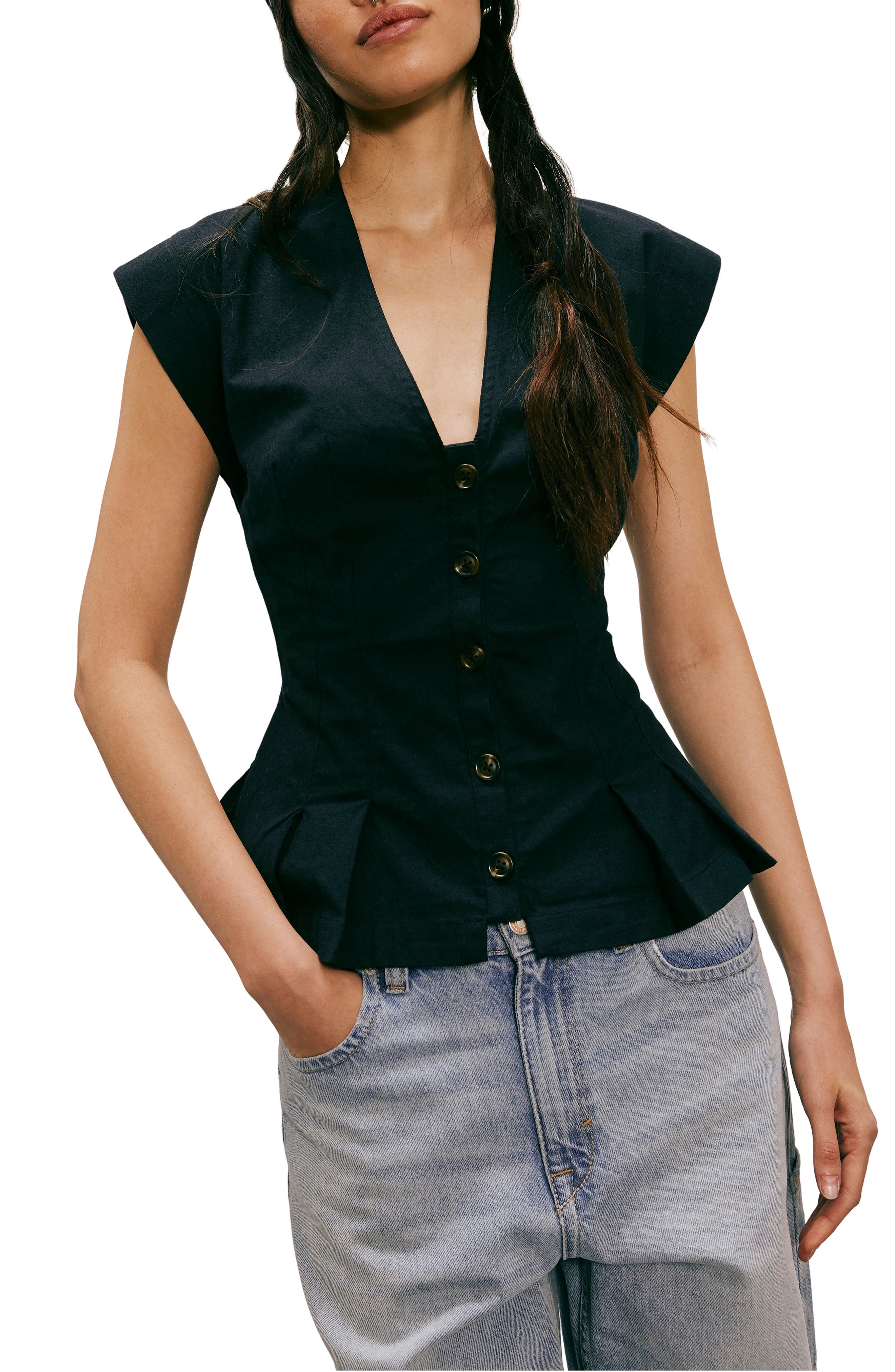 Free People Dylan Peplum Vest