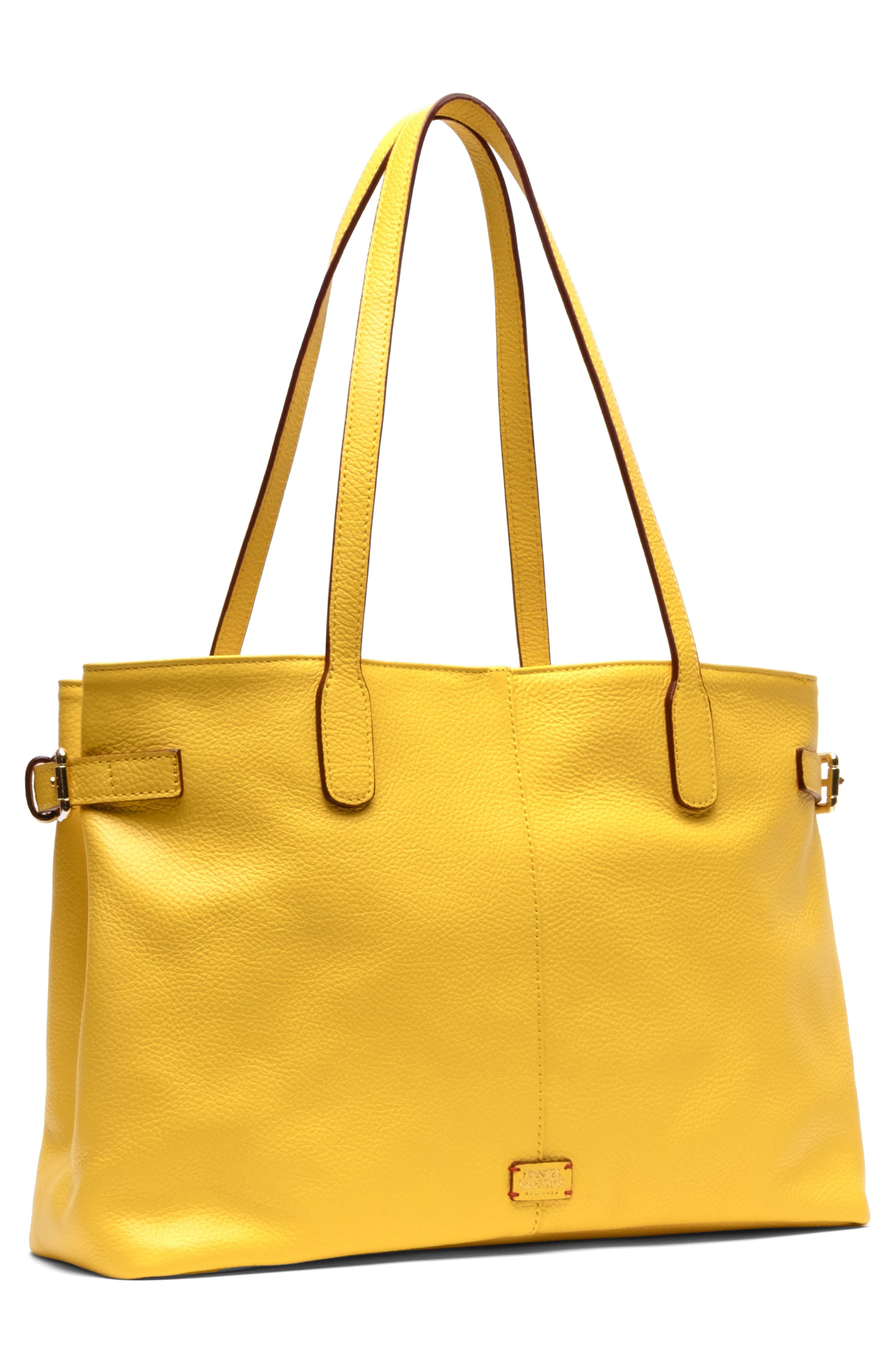 Large Amalie Leather Tote, Alternate, color, CANARY