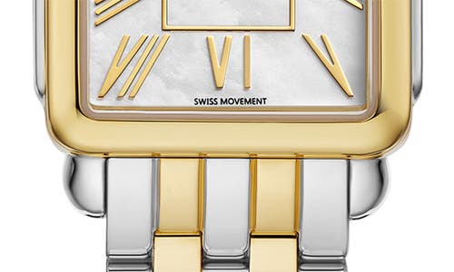 Michele Deco Park Mother-of-pearl Bracelet Watch, 23mm X 29mm In Two Tone
