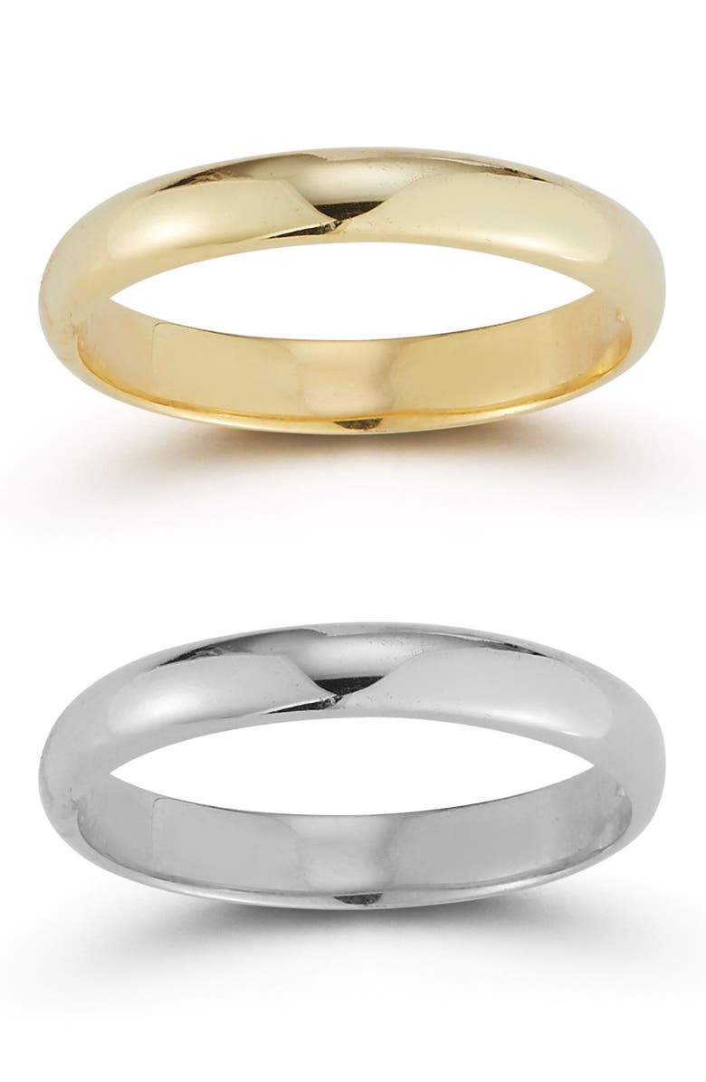 CHLOE AND MADISON Set of 2 Rhodium Plated & 14K Gold Plated Sterling Silver Rings, Main, color,