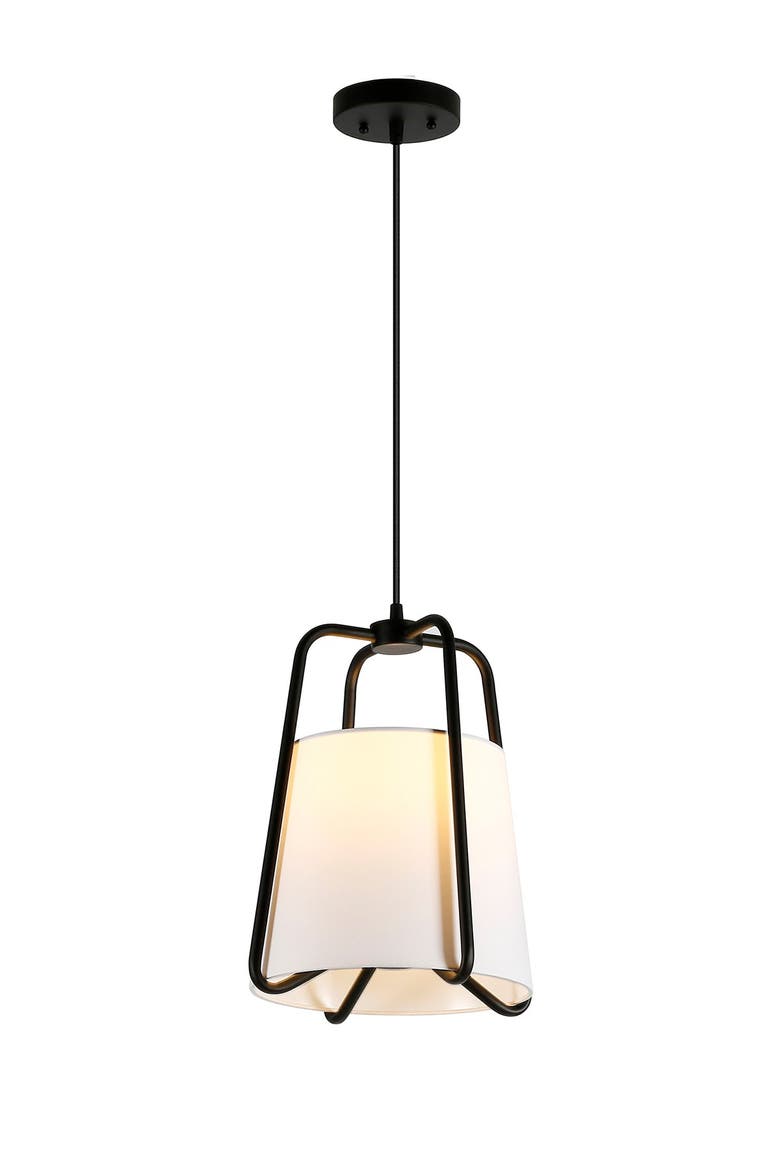 Marduk Contemporary Fabric Pendant Blackened Bronze Finish, Main, color, BLACK