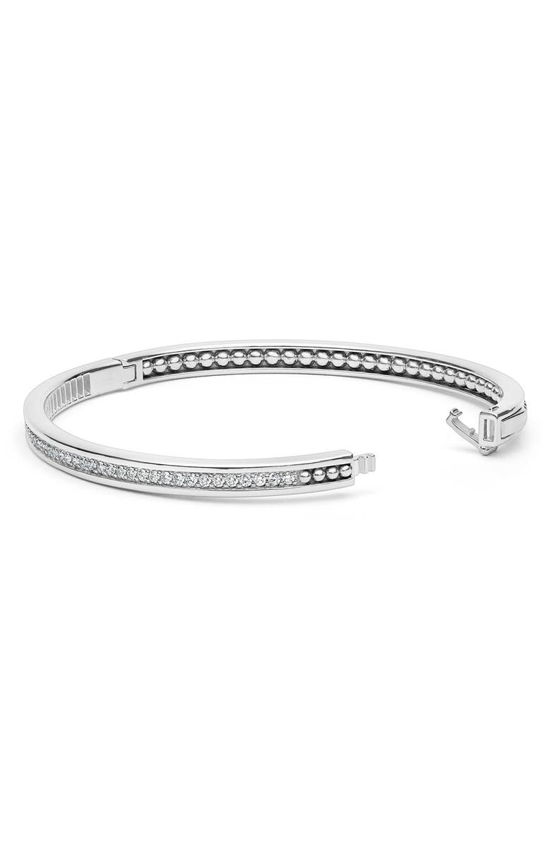 LAGOS Caviar Spark Diamond Bangle Bracelet, Alternate, color, Silver