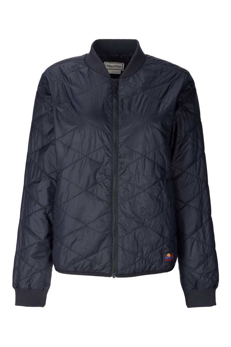 Onward Quilted Bomber Jacket, Alternate, color, BLACK