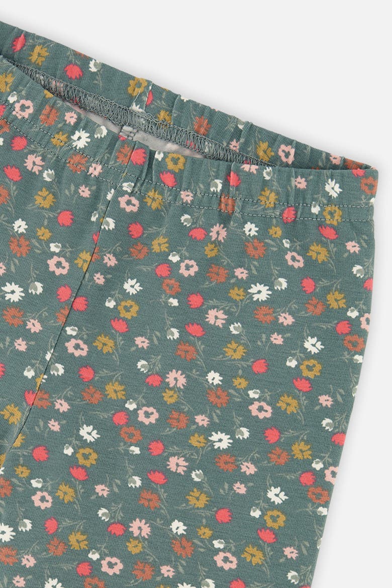 Organic Cotton Ditsy Floral Elastic Waist Leggings, Alternate, color, Green Floral Print