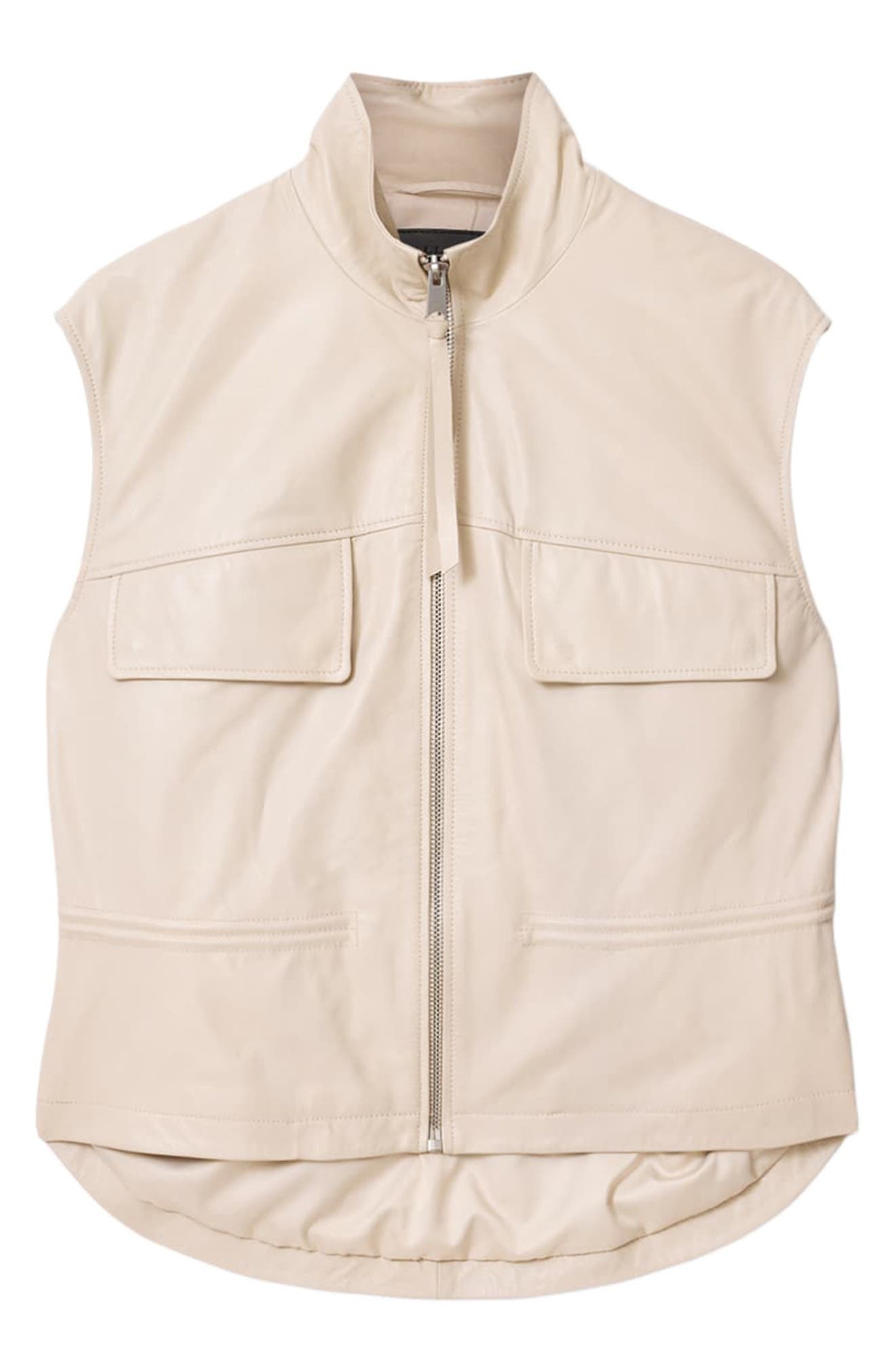 Flor Zip-Up Leather Gilet (Women) | Nordstrom