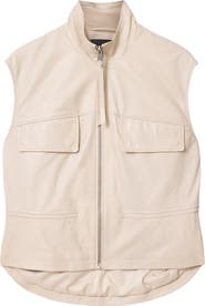 AllSaints Flor Zip-Up Leather Gilet