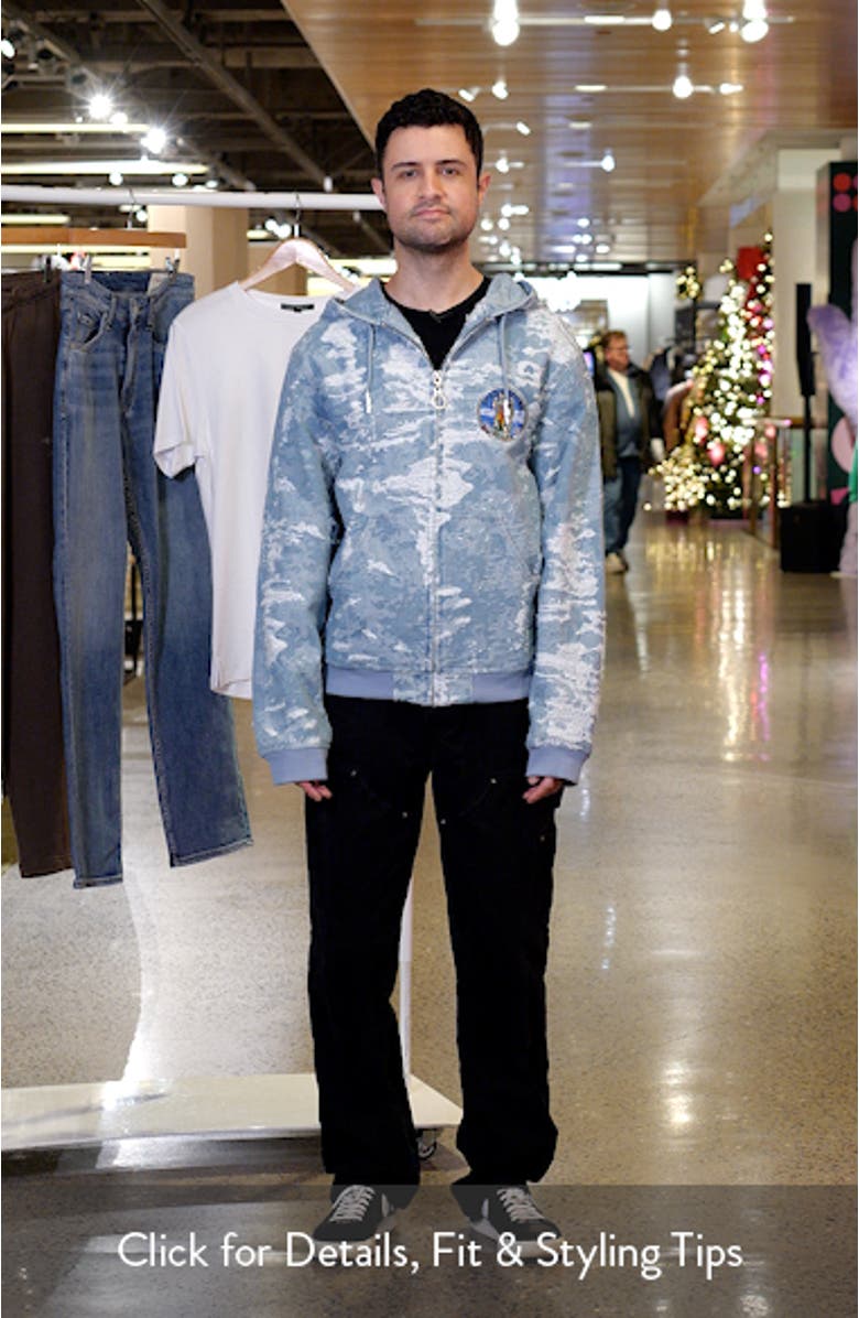 Saint Michael Jacquard Zip-Up Hoodie, sales video thumbnail