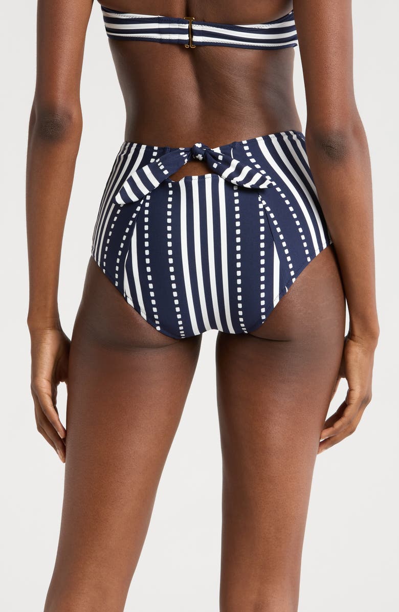 lemlem Elsi High Waist Bikini Bottoms, Alternate, color, Eshe Navy