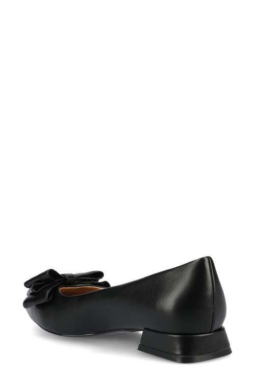 Shop Journee Collection Ophelia Bow Pointed Toe Flat In Black Pu