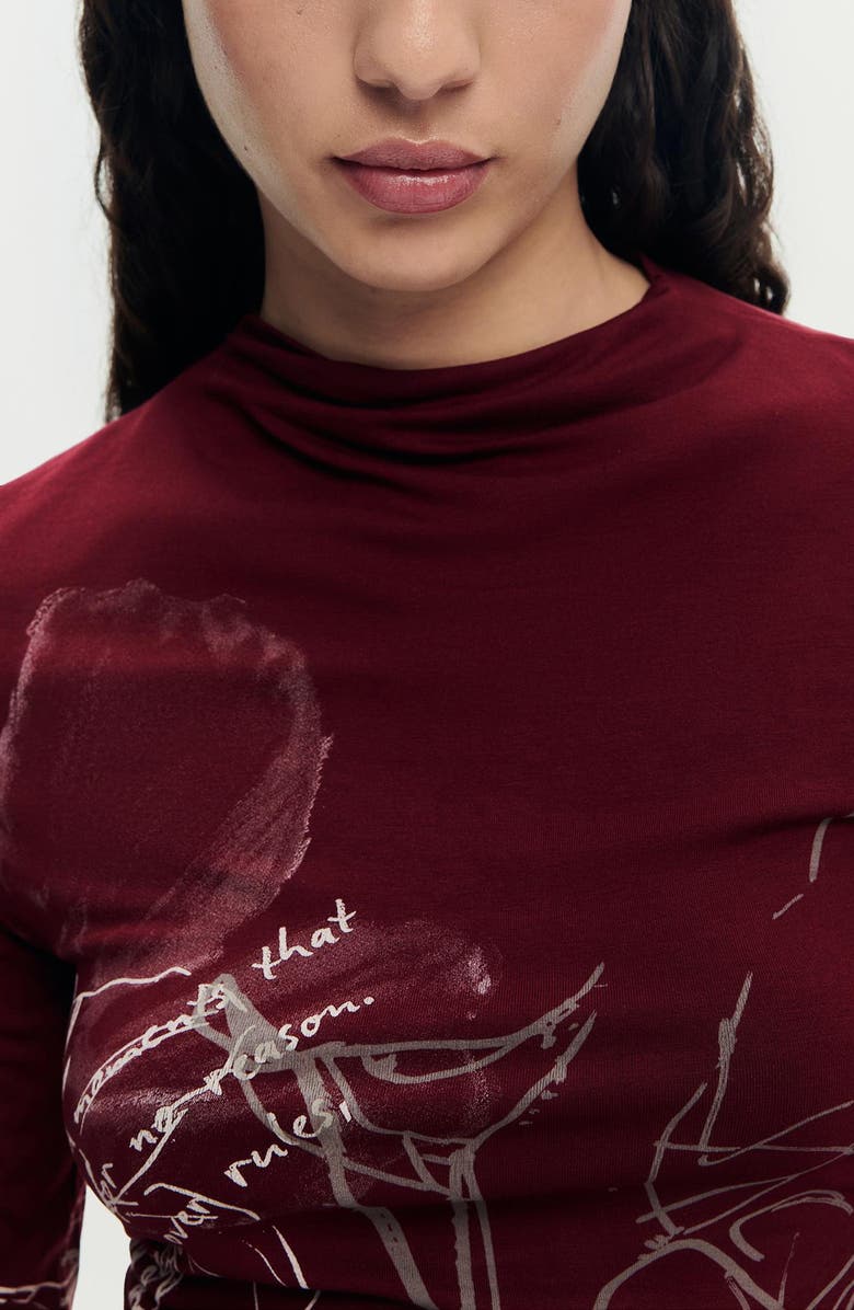 Desigual Long Sleeve Graphic T-Shirt, Alternate, color, Pink