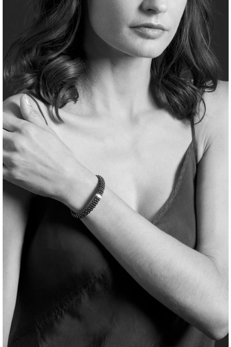 Black Caviar Bracelet, Alternate, color, BLACK/ SILVER