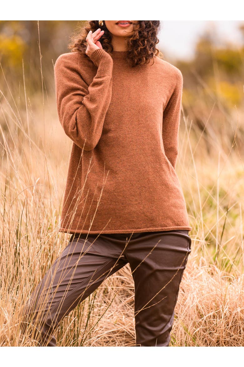 Geelong Slouch Crew Sweater, Alternate, color, RUST