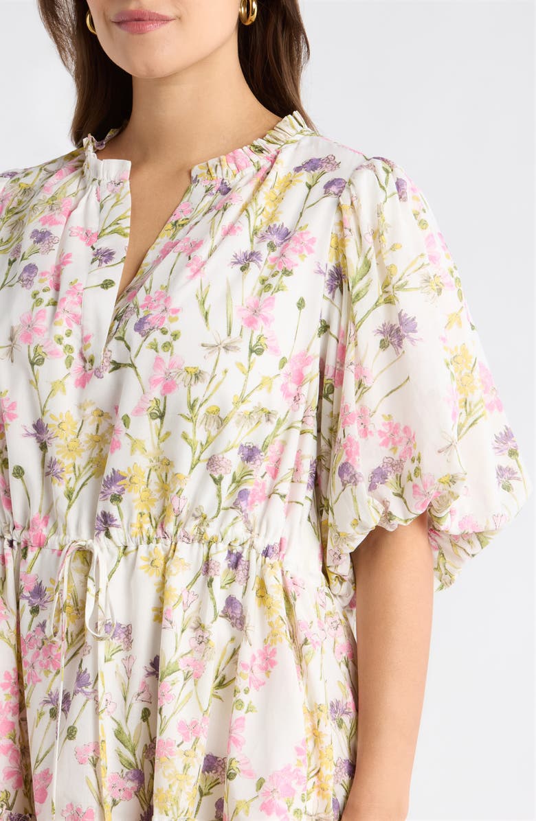 SUGARLIPS Lita Floral Noella Shift Minidress, Alternate, color, White-Multi