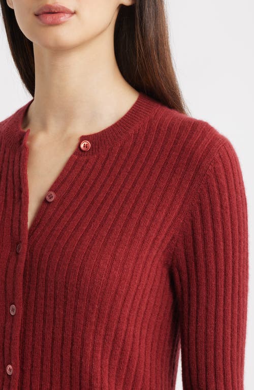 Doen Dôen Danae Rib Cashmere Cardigan In Burgundy