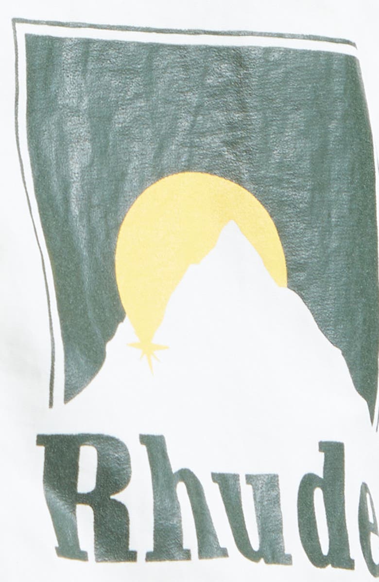 Rhude Moonlight Logo Track Shorts, Alternate, color, Green / Off-White