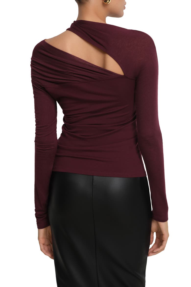 Zola Cutout Stretch Top, Alternate, color, BURGUNDY
