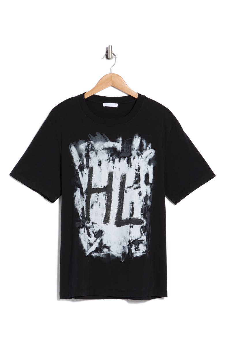 Helmut Lang Scribble Cotton Graphic T-Shirt, Alternate, color, Black/ White