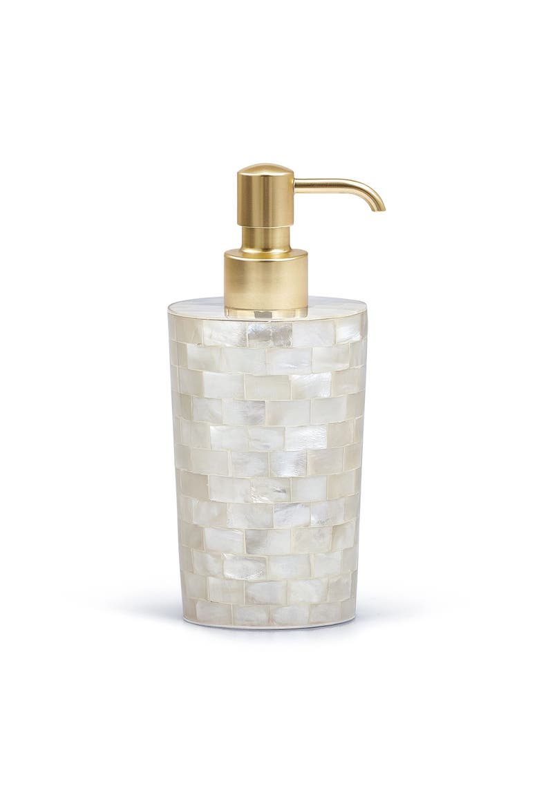 Agate Pump Dispenser, Main, color, IVORY-Mat Brs