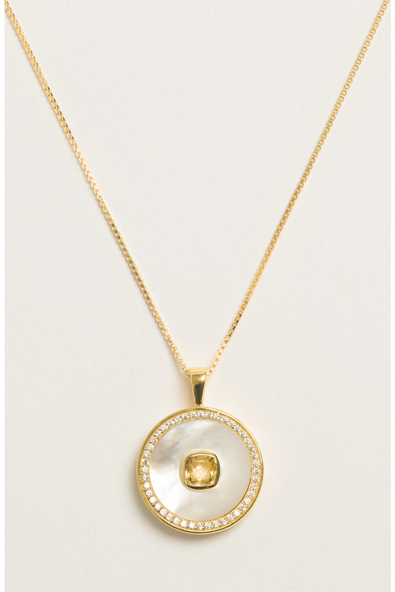 Citrine Mother Of Pearl Necklace, Alternate, color, Citrine