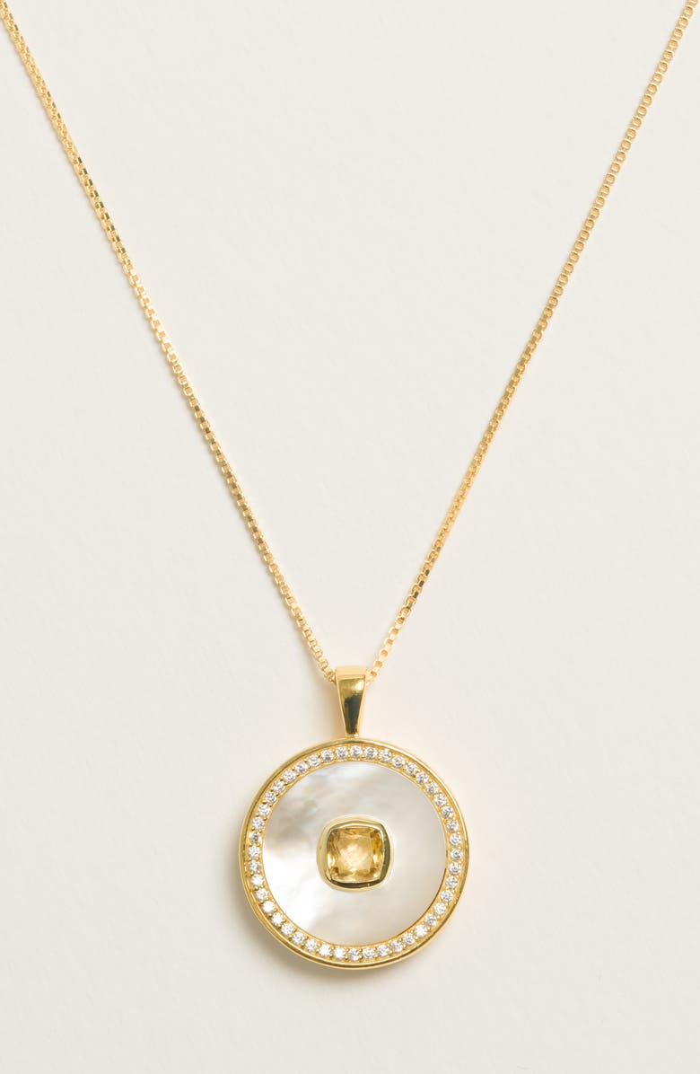 Freya Rose Citrine Mother Of Pearl Necklace, Alternate, color, Citrine