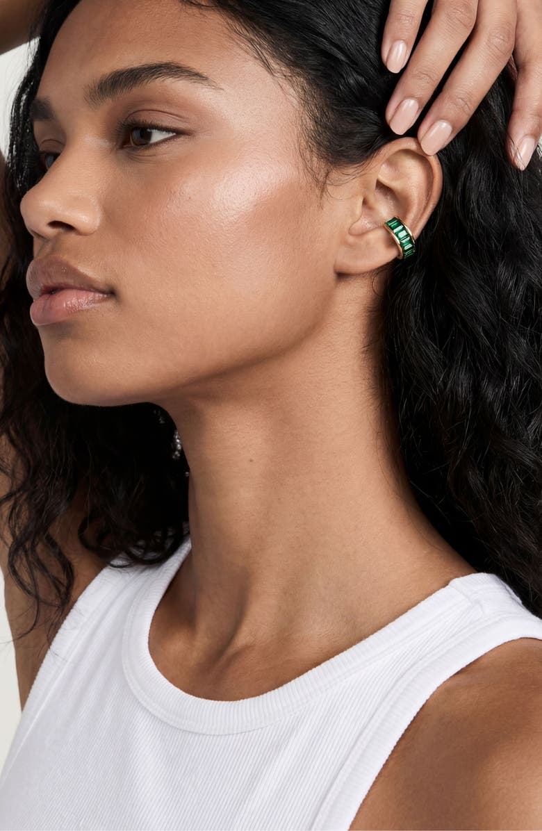 Ettika Crystal Ear Cuff, Alternate, color, Green