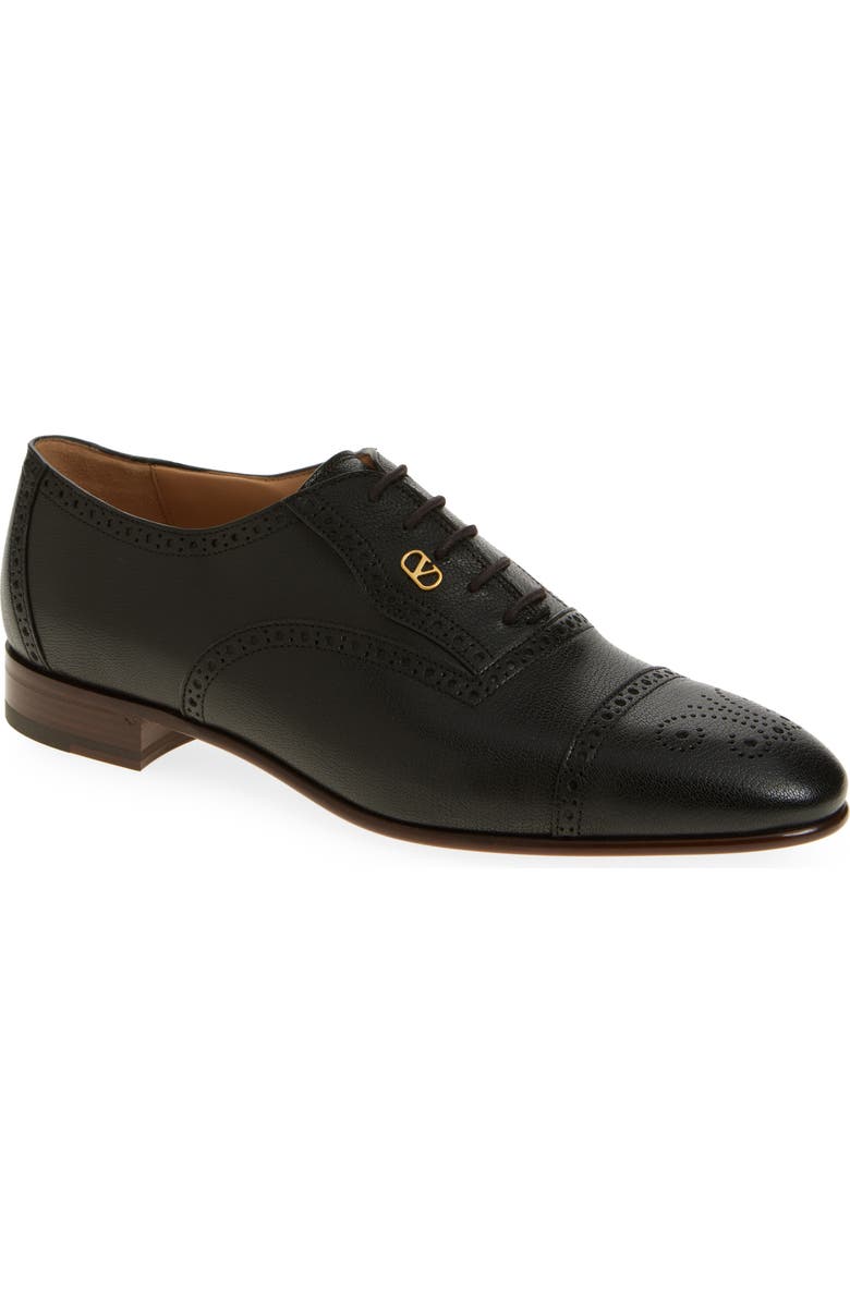 Valentino Garavani Wingtip Oxford, Main, color, Nero