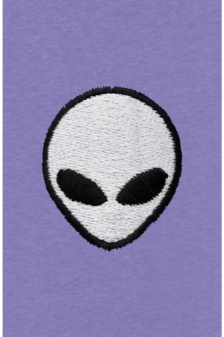 Mens Lil Alien Midweight Garment Dye Tee, Alternate, color, Purple Haze