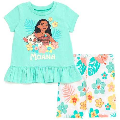 Disney T-Shirt & Bike Shorts Set in Moana Blue 
