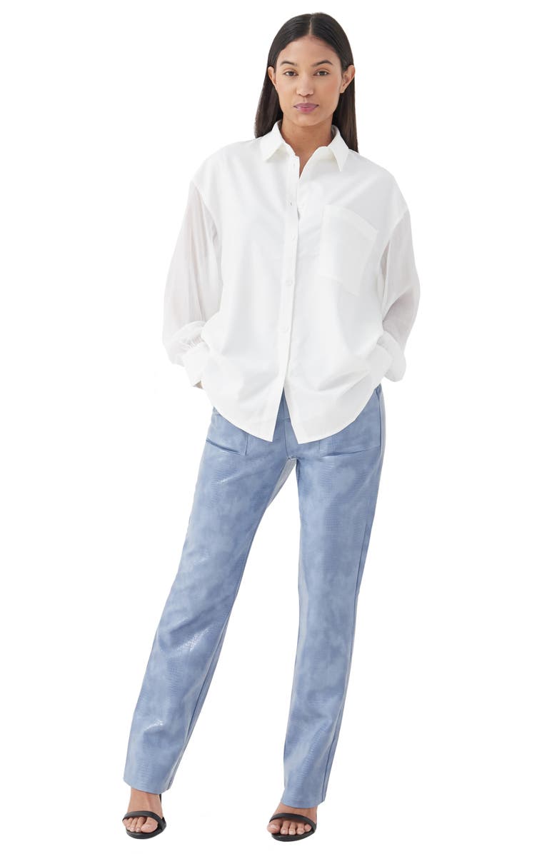 4th & Reckless Isotta Sheer Sleeve Button-Up Shirt, Alternate, color, 