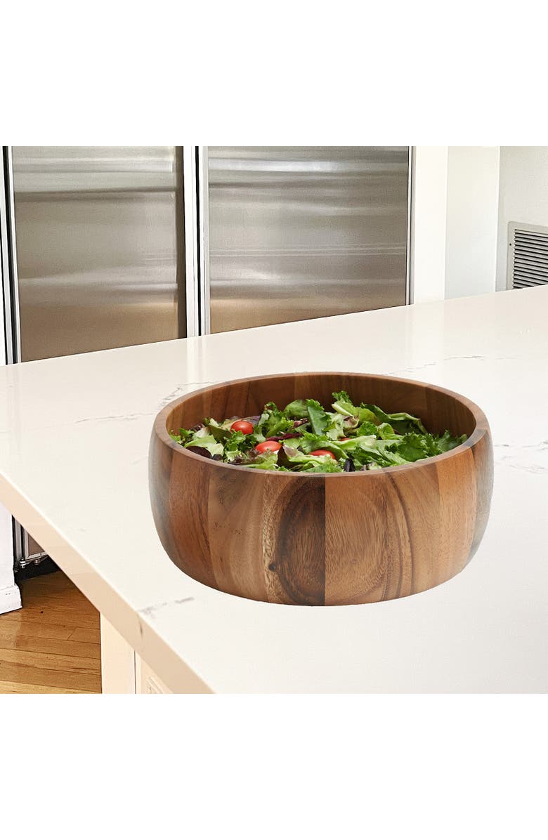 FRIELING Acacia Wood Calabash Bowl, Large 5-Inch x 12-Inch Diameter, Alternate, color, Brown