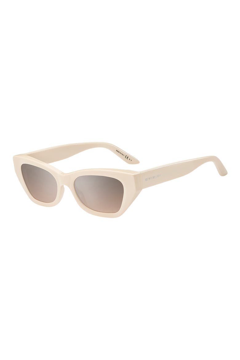 52mm Cat Eye Sunglasses, Alternate, color, IVORY / SILVER