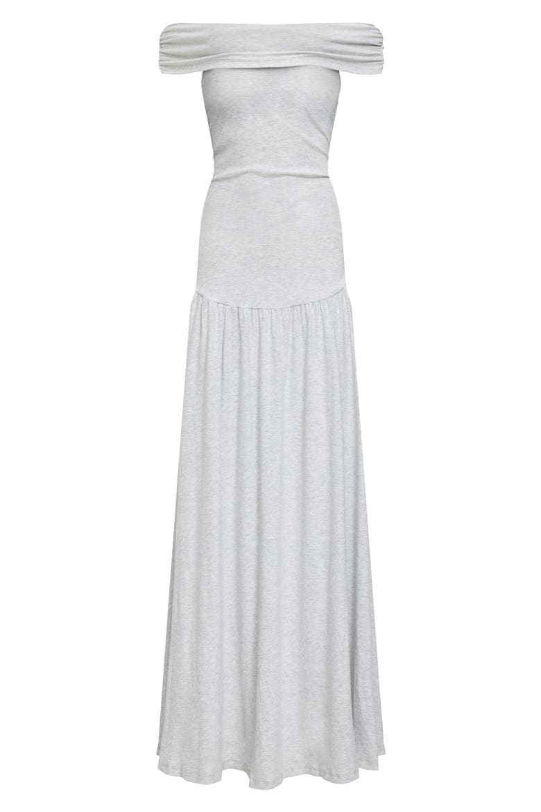 Field of Dreams Off the Shoulder Maxi Dress, Alternate, color, SOFT GREY