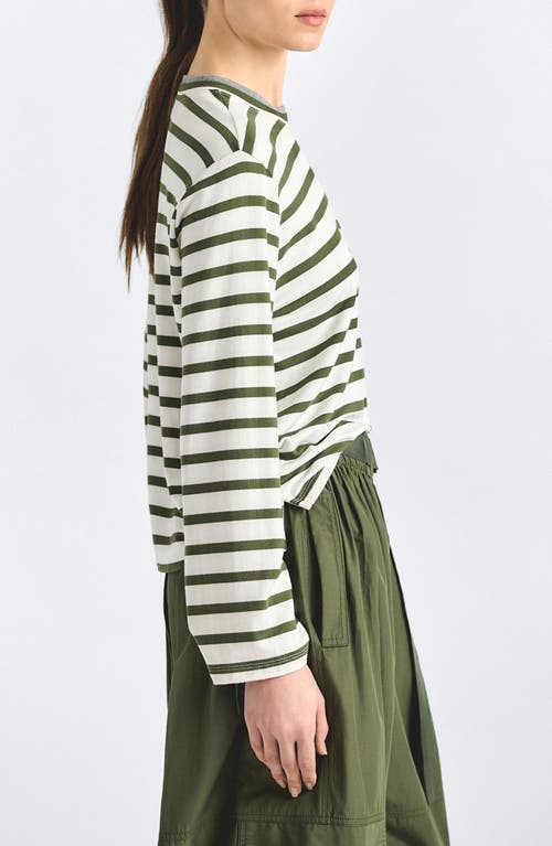 Derek Lam 10 Crosby Myrtha Stripe Jersey Top In Multi