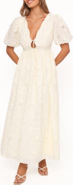 Petal & Pup Karla Eyelet Embroidered Maxi Dress