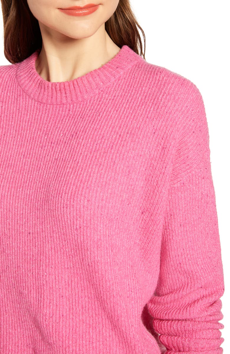 Something Navy Flecked Crewneck Sweater, Alternate, color, 