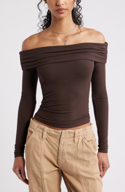 Women's Brown Off the Shoulder Tops | Nordstrom
