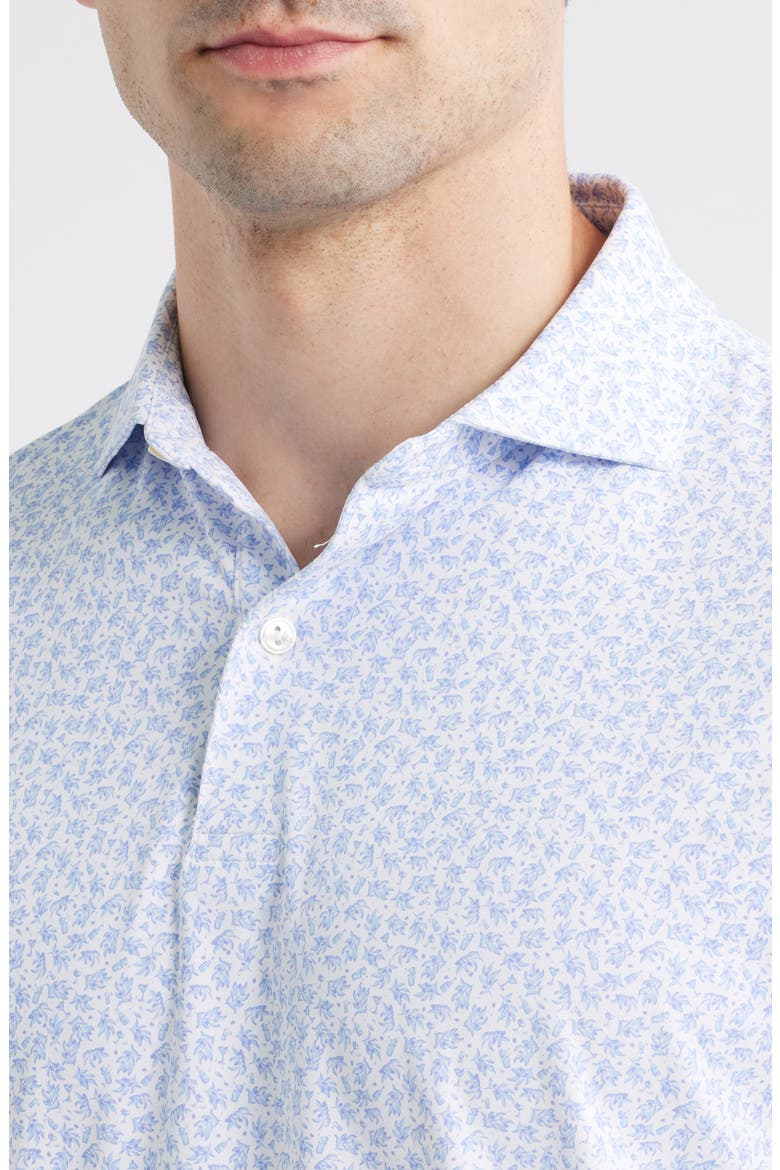 Olive Grove Martini Print Performance Jersey Polo, Alternate, color, WHITE