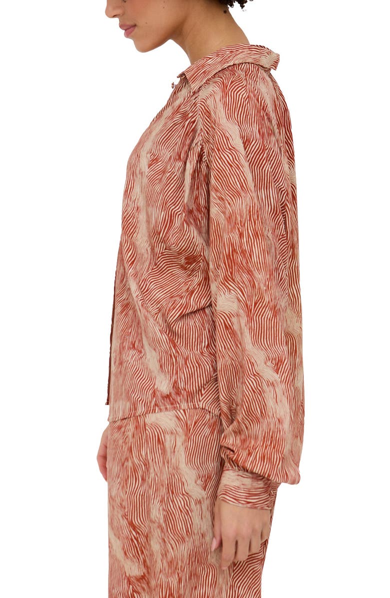 Raffya Ginger Button Down Tiger Print Shirt, Alternate, color, Orange