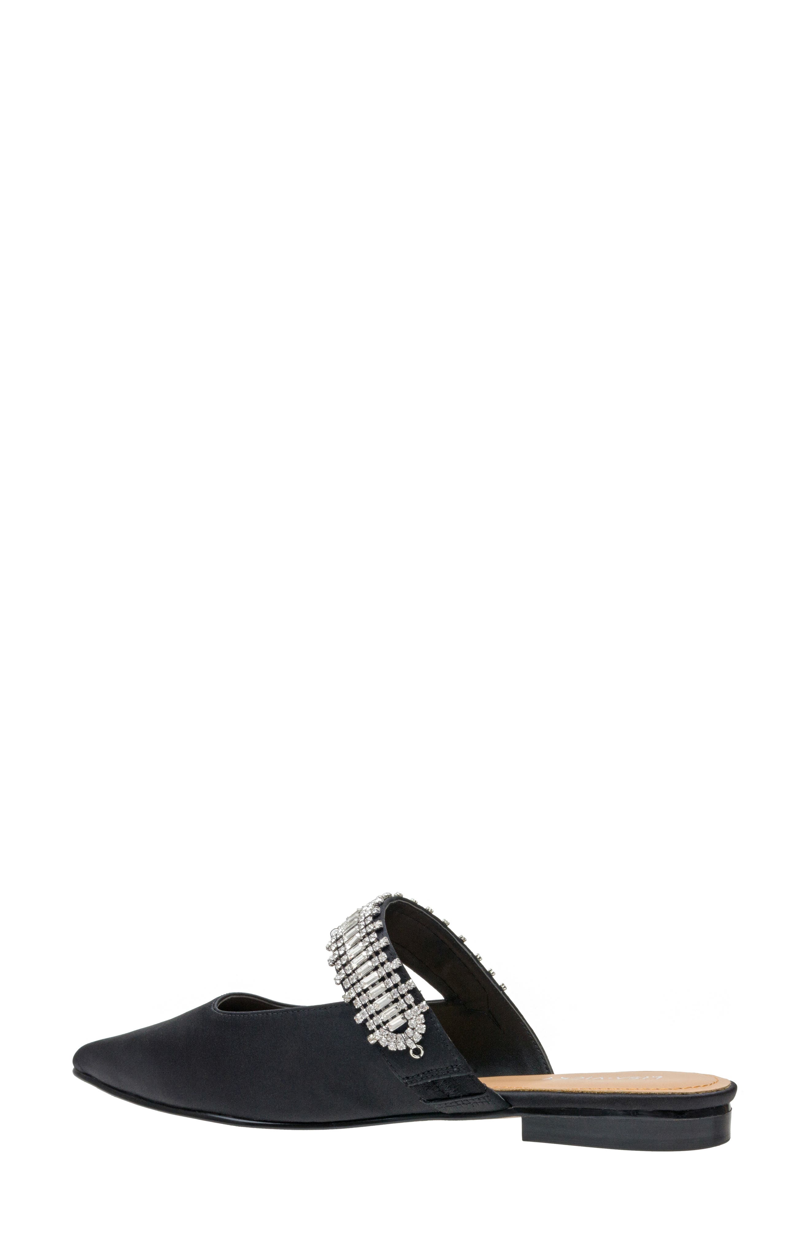 Lisa Vicky Move Crystal Embellished Pointed Toe Satin Flat, Alternate, color, 