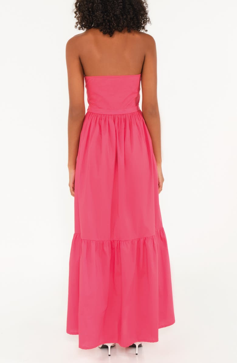 The Lulo Project The Horizon Belted Ruffle Hem Sleeveless Maxi Dress, Alternate, color, Salmon