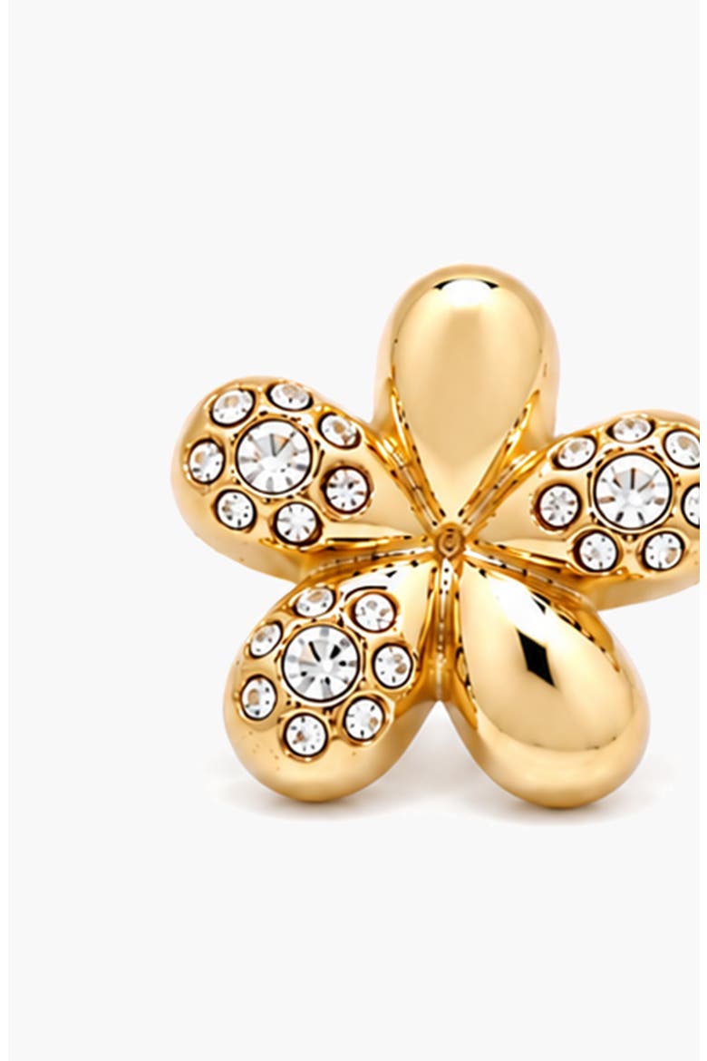 Luna Mini Flower Crystal Stud Earring in Gold, Alternate, color, Gold