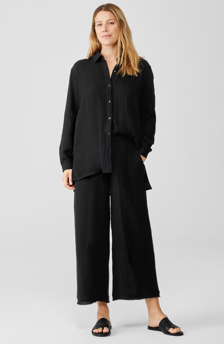 Eileen Fisher Wide Leg Organic Cotton Pants, Alternate, color,