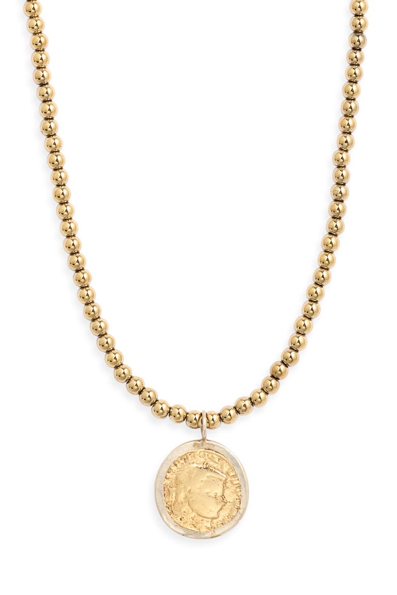 Monedita Pyrite Pendant Necklace, Main, color, PYRITE